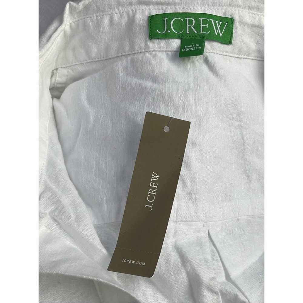 J.CREW ~Long beach shirt in linen-cotton blend (NWT) - Picture 5 of 8